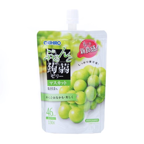 日本ORIHIRO | 蒟蒻果冻 | 青提子口味 | 吸嘴袋型 | 130g | Orihiro green grapes
