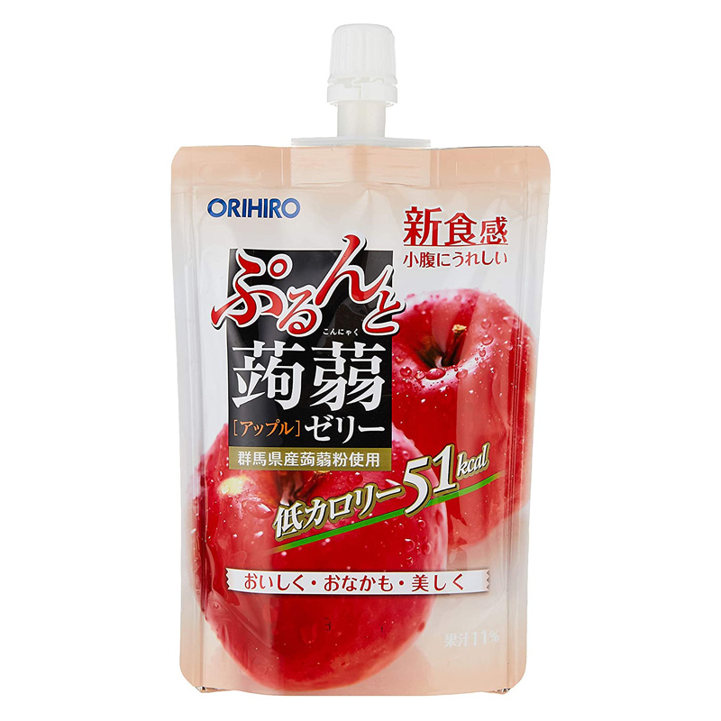 日本ORIHIRO | 低卡蒟蒻果冻 | 苹果口味 | 吸嘴袋型 | 130g | Orihiro-Konjac Jelly (Apple)