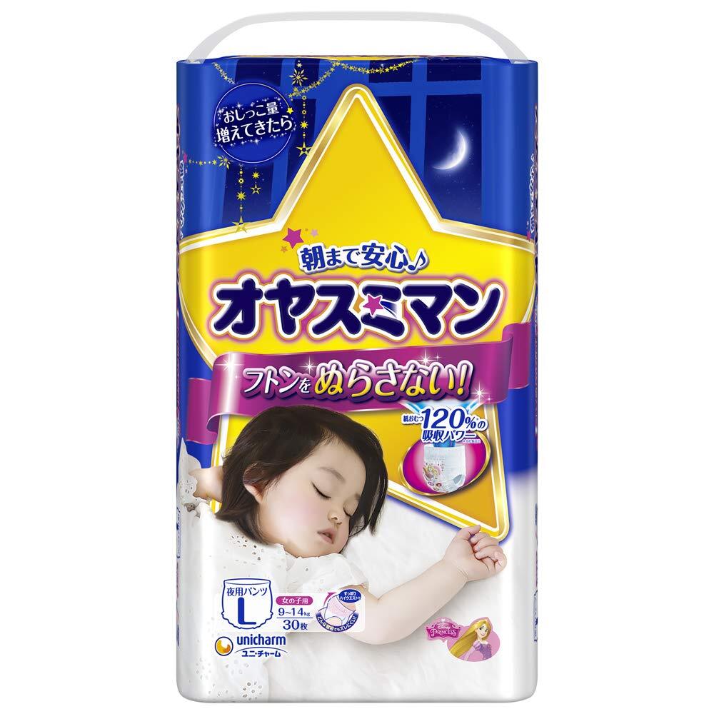 日本Unicharm | 夜用 拉拉裤 | L号 | 30 片 | 女 童 | (9-14kg) 30片枚 Unicharm BABY DIAPER L 30P