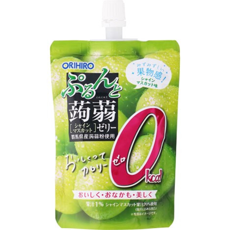 日本ORIHIRO | 蒟蒻果冻 | 0卡青提子味 | 吸嘴袋型 | 130g | Orihiro Grape