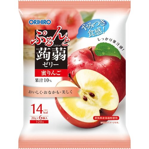 日本ORIHIRO | 蒟蒻果冻 | 蜜糖苹果味 | 120g(6小袋） | Orihiro